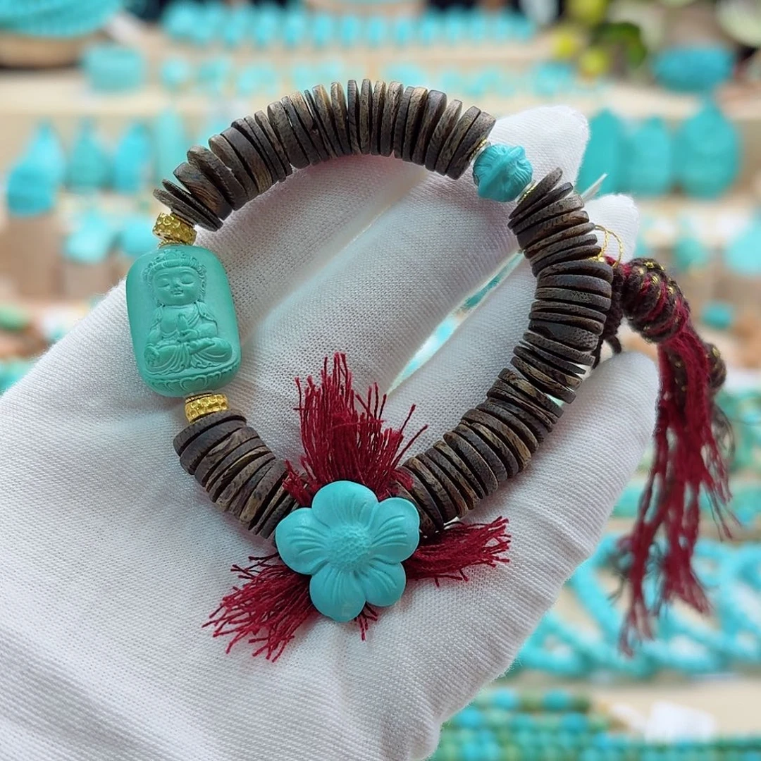 绿松石18K金镶嵌珠宝奇石