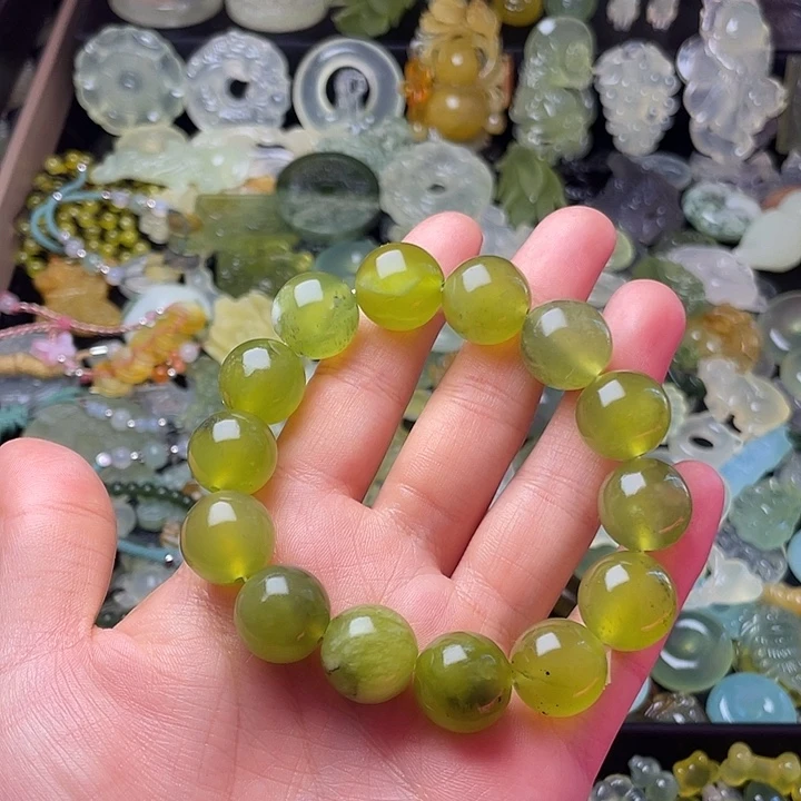 蛇纹石玉合金颈饰特价手串