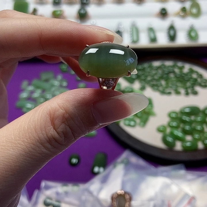 和田玉（碧玉）戒指未镶嵌