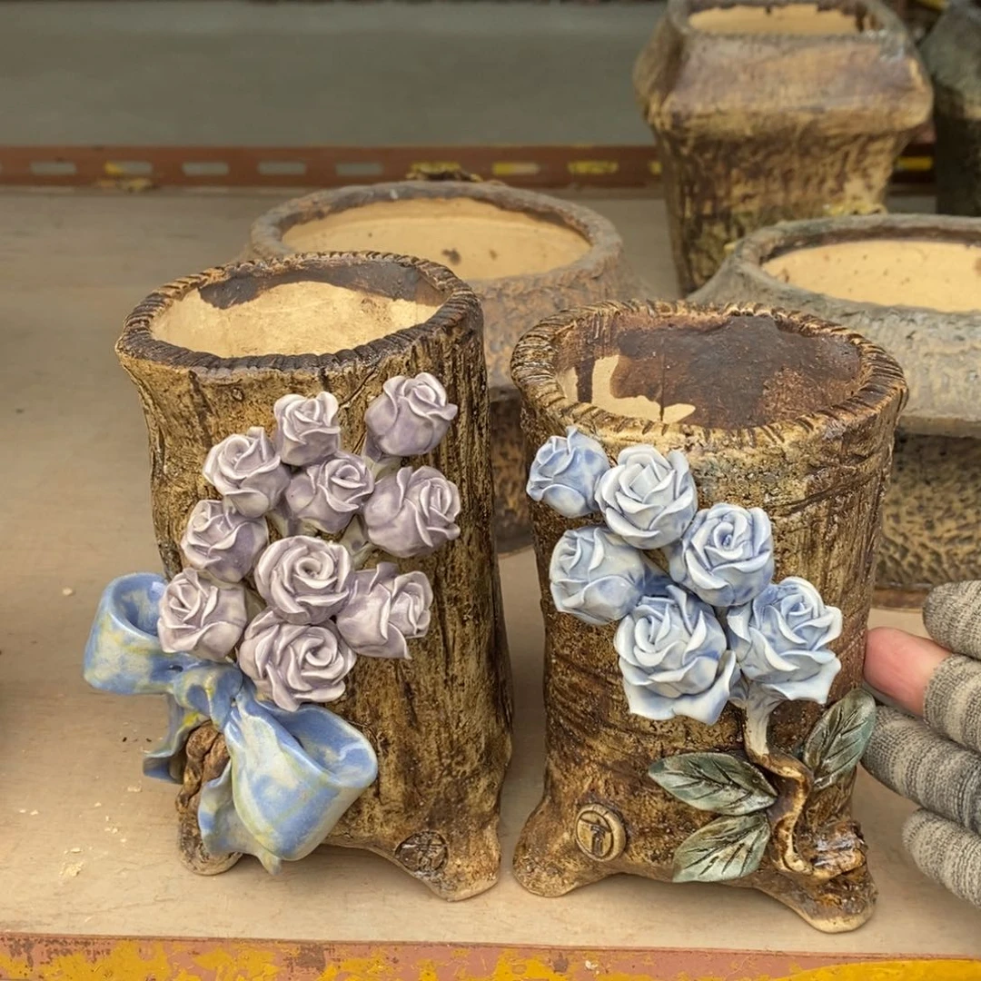 红陶青藤花器多肉花盆