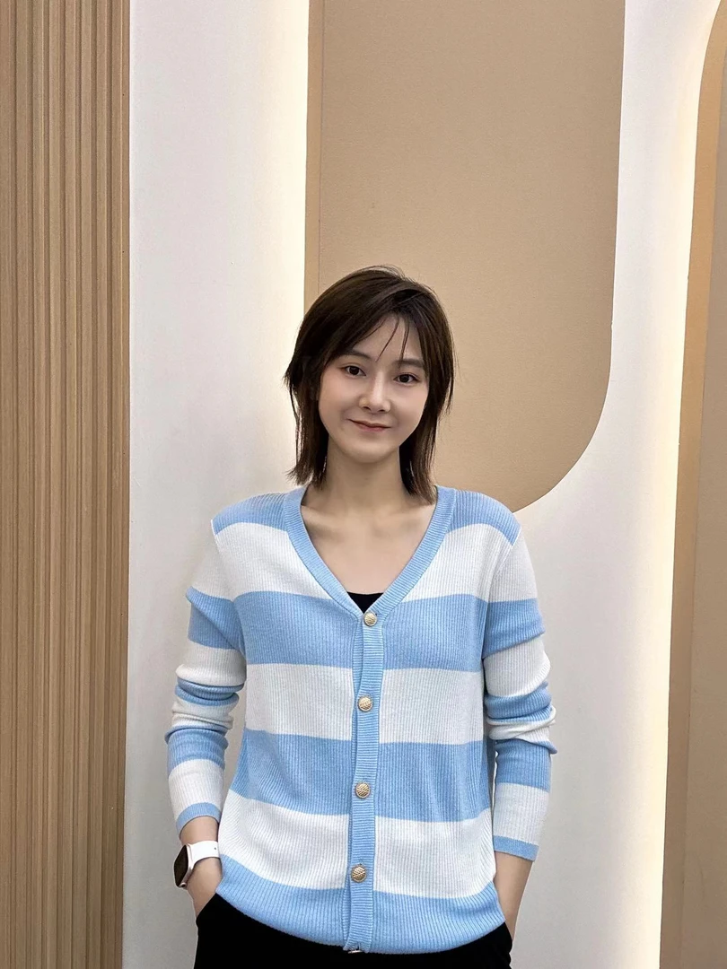 秋季法式洋气减龄条纹高级感小众香风针织开衫6017