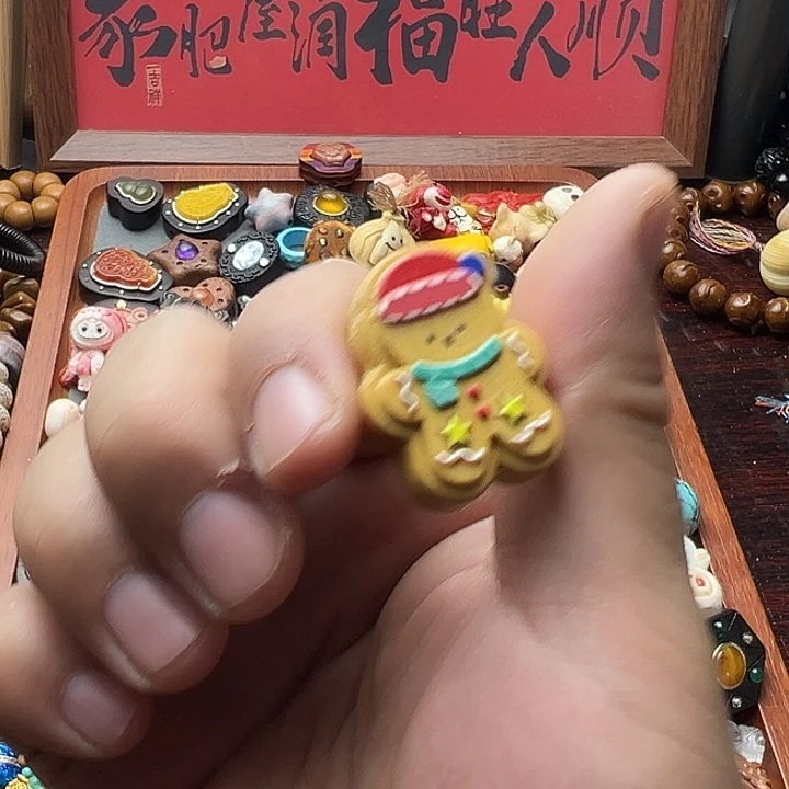 非金属芭比檀雪人吊坠