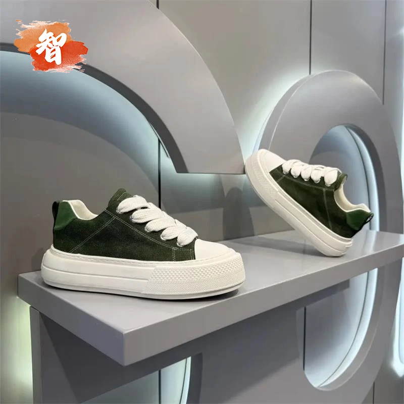 智冶男鞋2025新款布面透气休闲鞋百搭轻奢高级感潮流厚底低帮男鞋