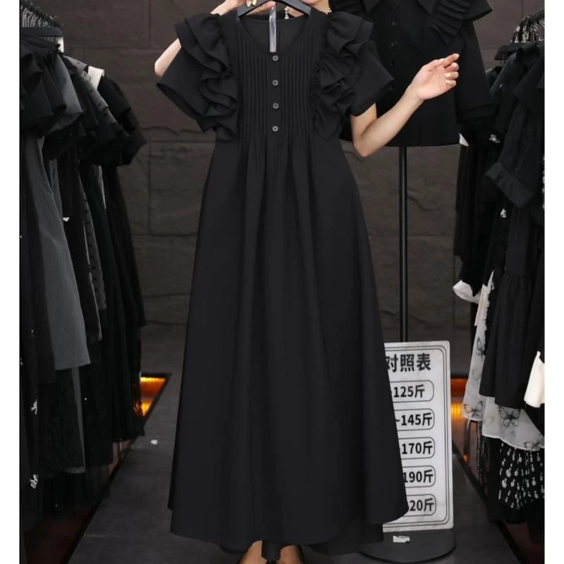 2025新款高级感大码女装爆款加宽加大女装裙子夏天连衣裙6173