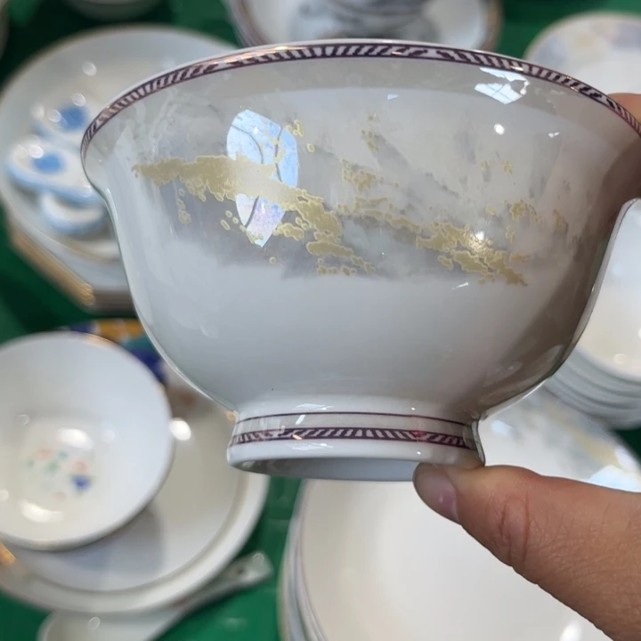 瓷片海岸高脚腕六个4.5寸微瑕