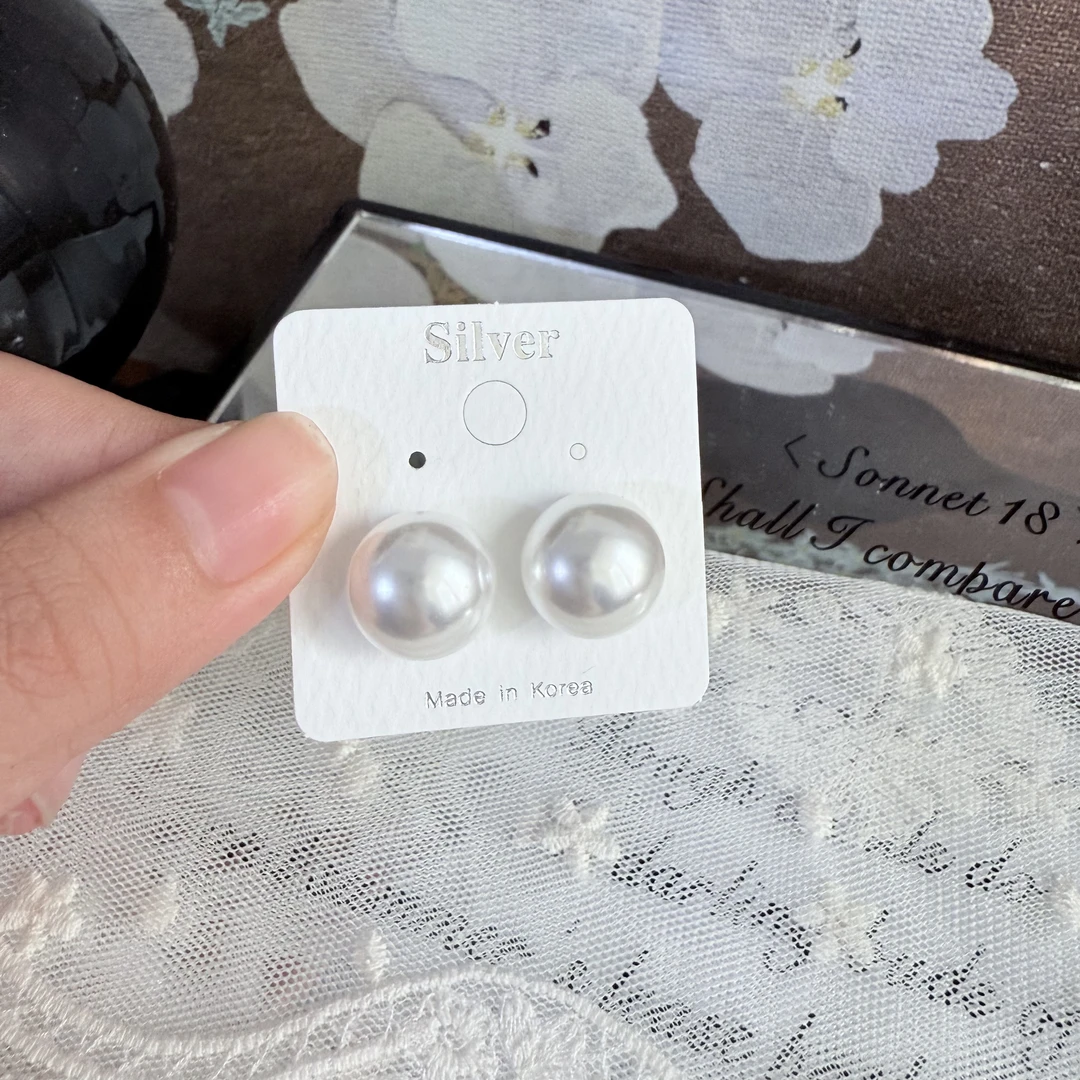 非金属仿珍珠耳饰 W669气质珠珠925银耳钉耳饰