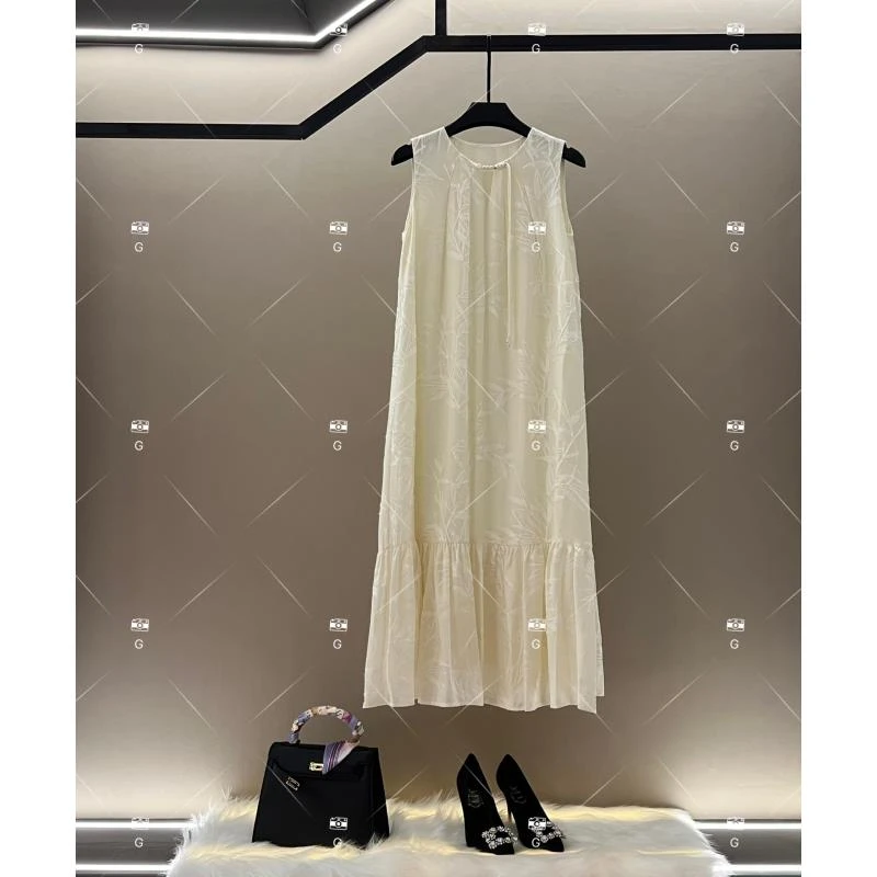 【L姐】夏季新款复古时尚百搭印花无袖连衣裙 H-728