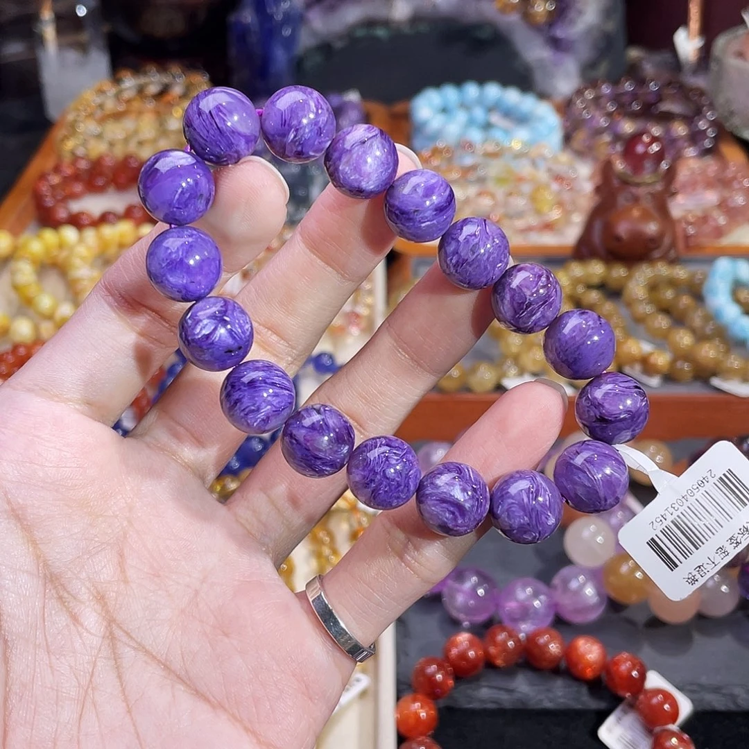 查罗石（紫龙晶）未镶嵌手链紫龙晶12