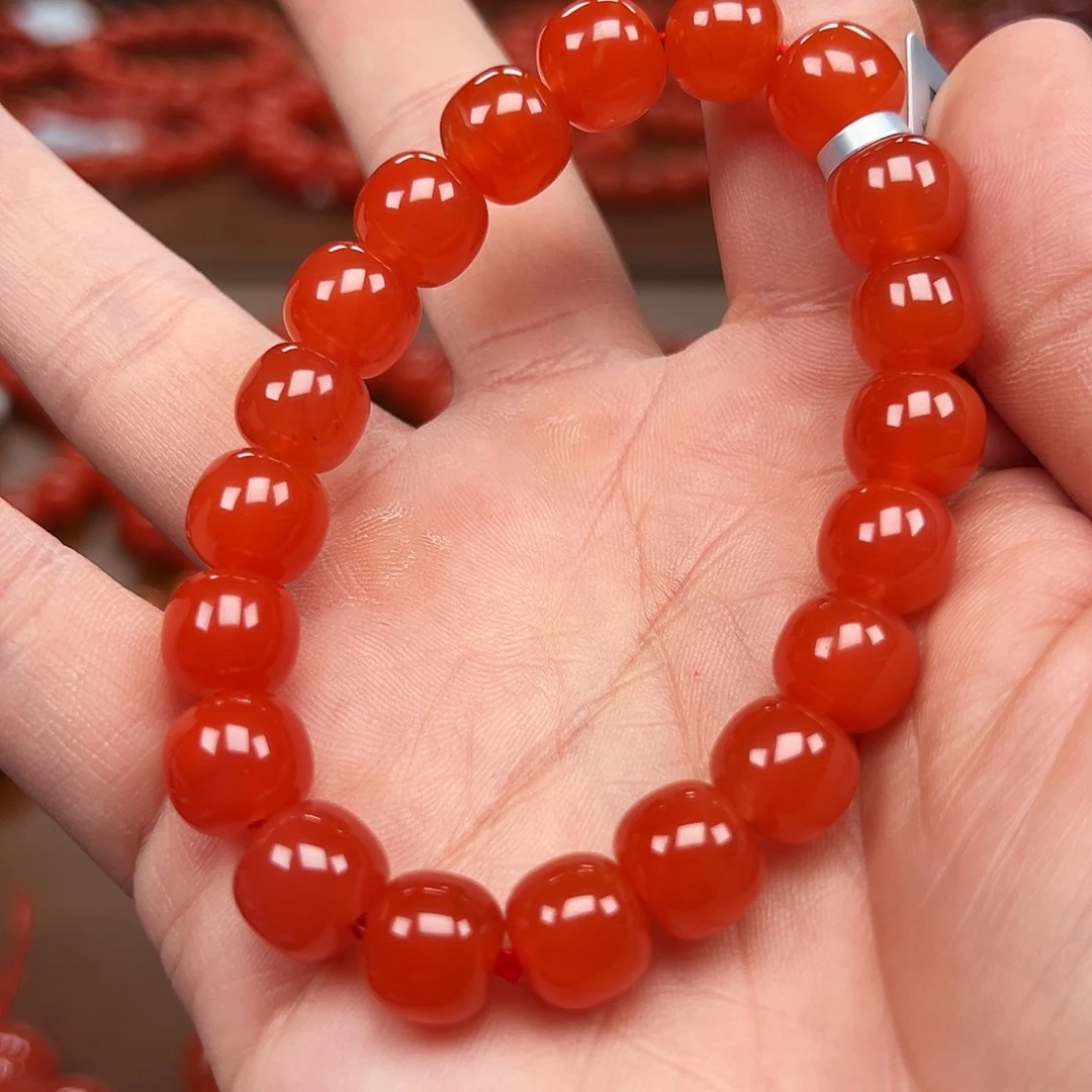 南红玛瑙未镶嵌手链保山料冰红10m老型