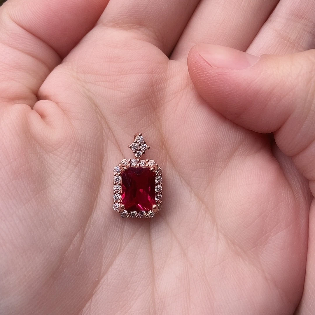 吊坠(赠链)红宝石银S925镶嵌