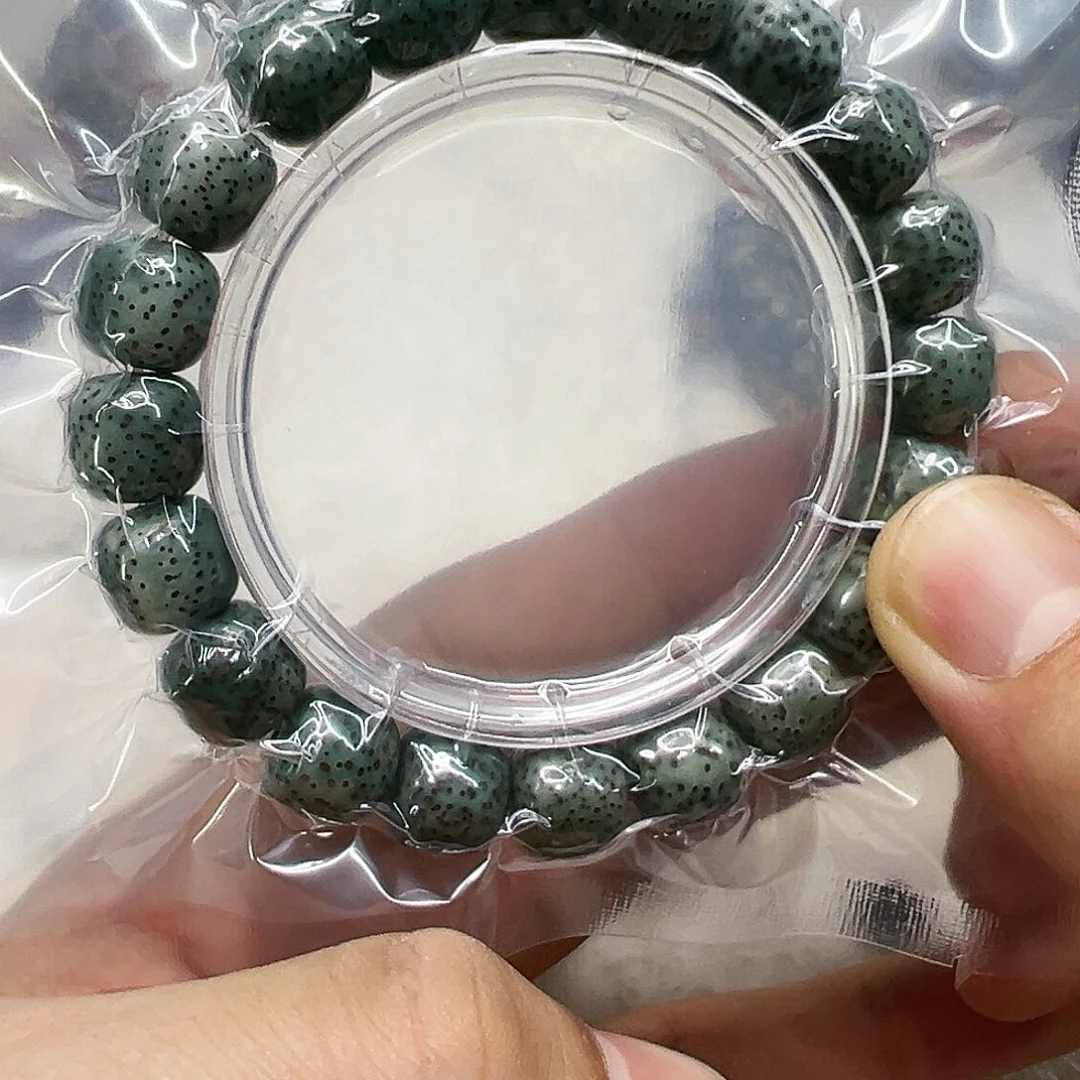 星月菩提手串9高端满绿石玉星月菩提单圈12