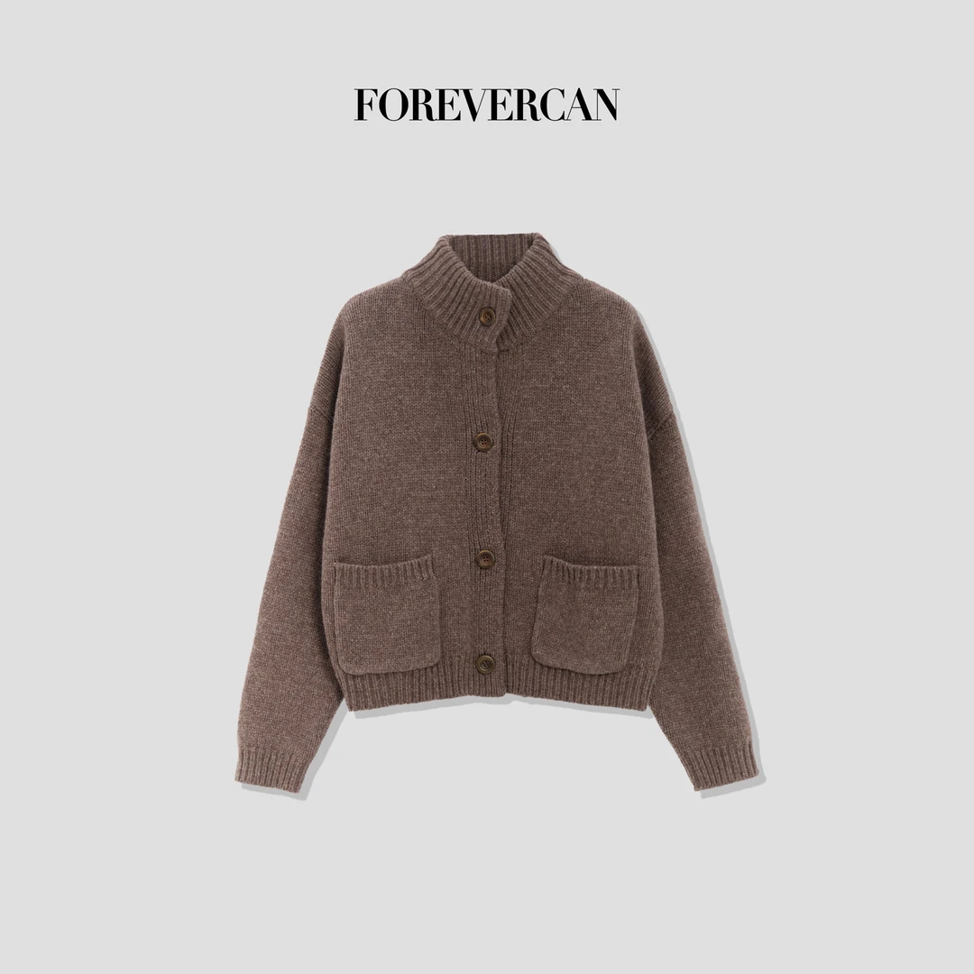 FOREVERCAN“柏拉图”100澳洲进口美丽诺羊毛针织开衫外套 MY4234