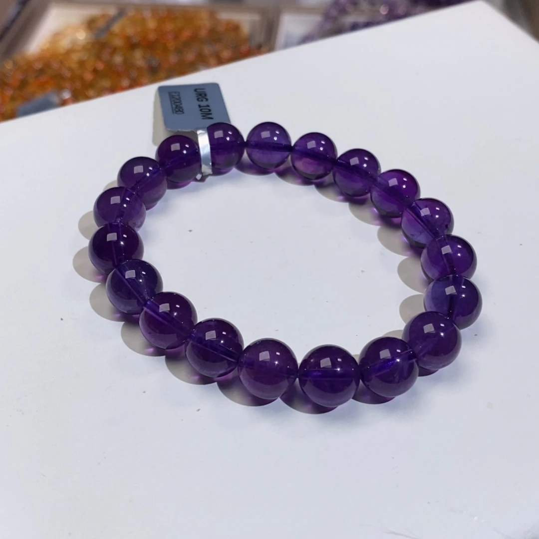 水晶手链未镶嵌10mm乌拉圭紫水晶