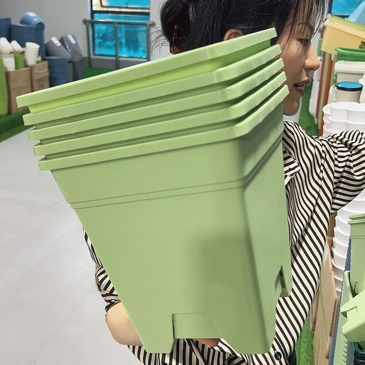 特价方形口20高20果绿无托5个