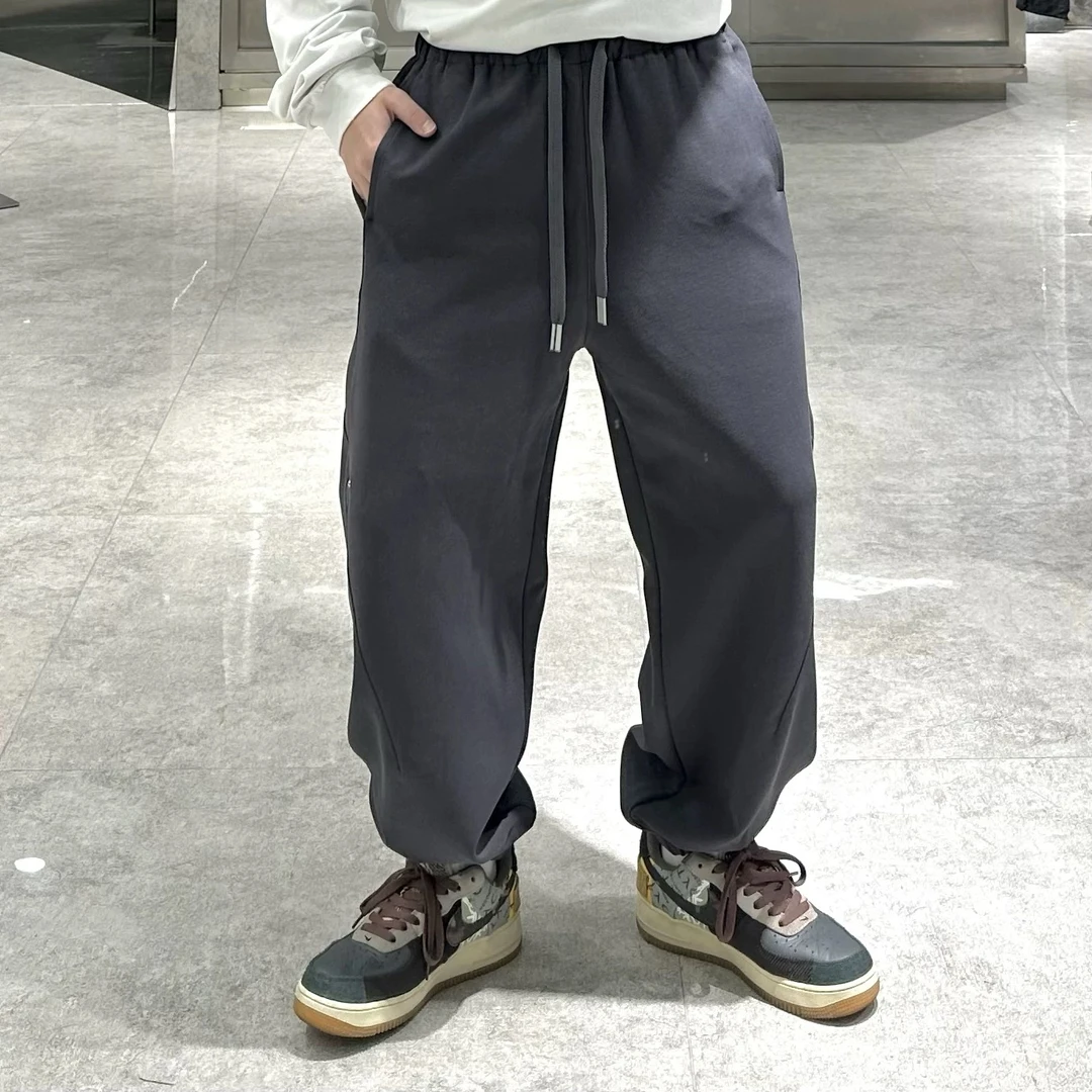 潮牌春季纯色卫裤男韩版简约宽松青年百搭束脚抽绳哈伦裤7060