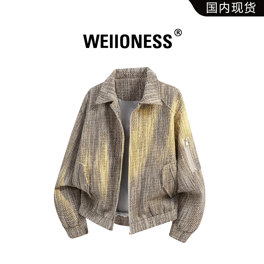 WEIIONESS复古小香风夹克男2025秋季潮牌cleanfit高级感男装外套