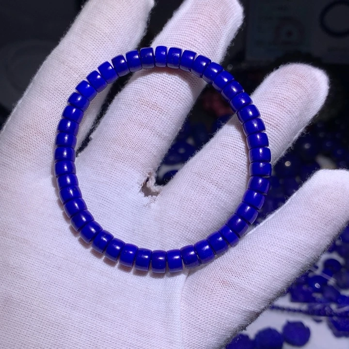 青金石未镶嵌药片手串