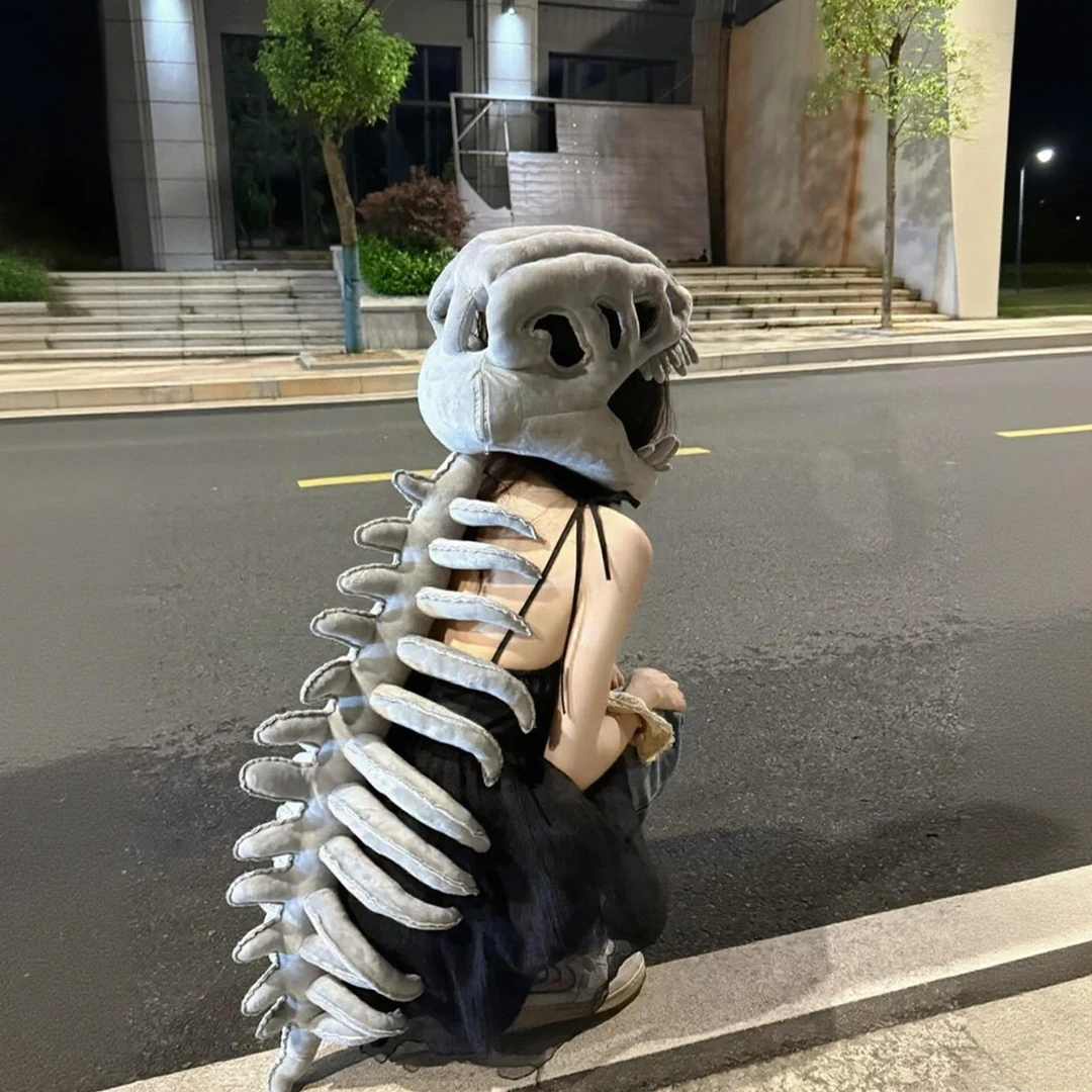 中华恐龙骨架头套儿童外骨骼搞怪玩偶帽子鹿晗同款生日礼物送女生