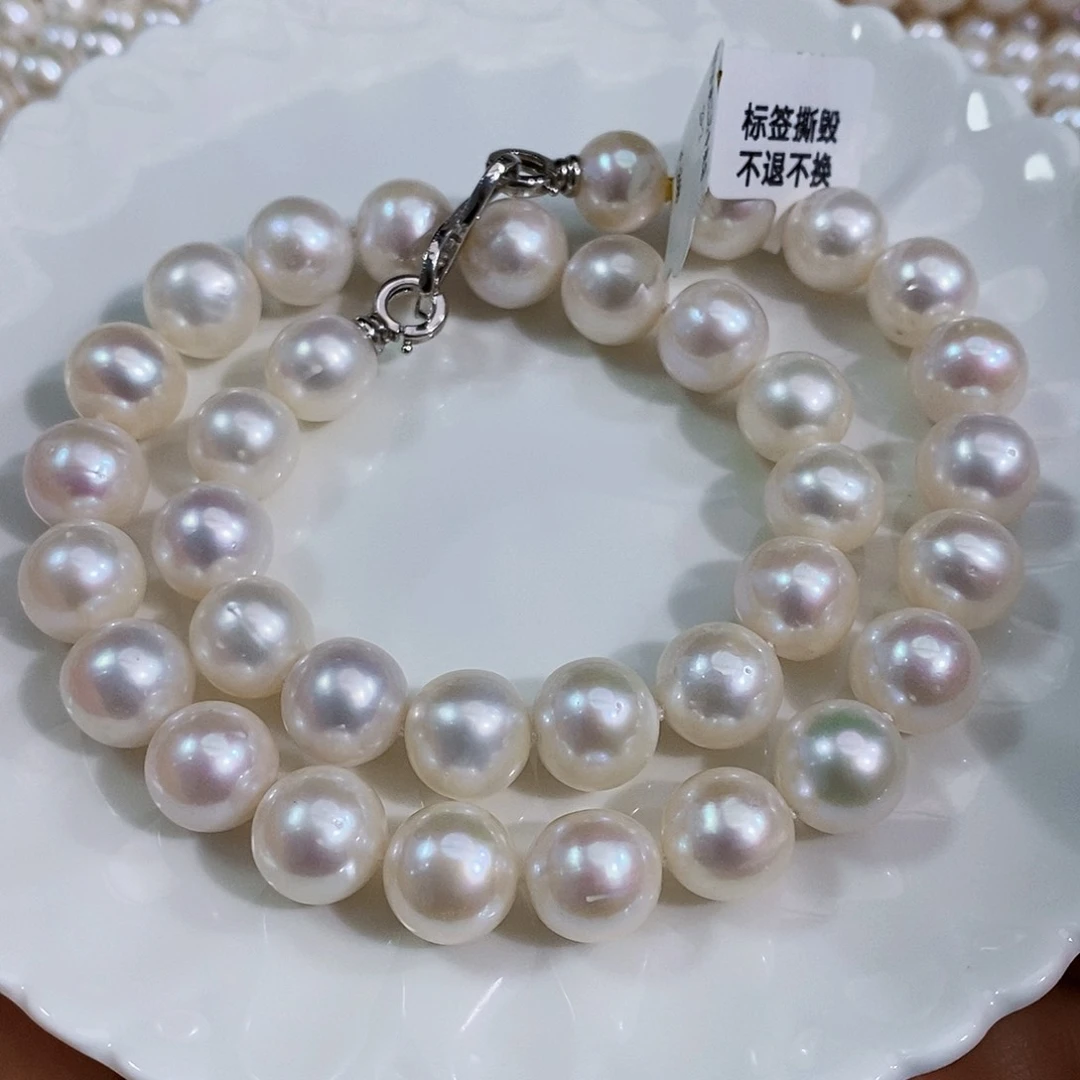 银S925镶嵌淡水珍珠稀有天然淡水药用无核11-12老珍珠