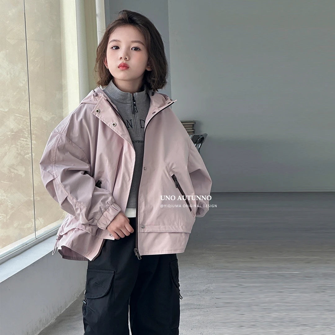 现货「UNO AUTUNNO」【时尚战士】女中大童运动连帽冲锋衣外套CP52