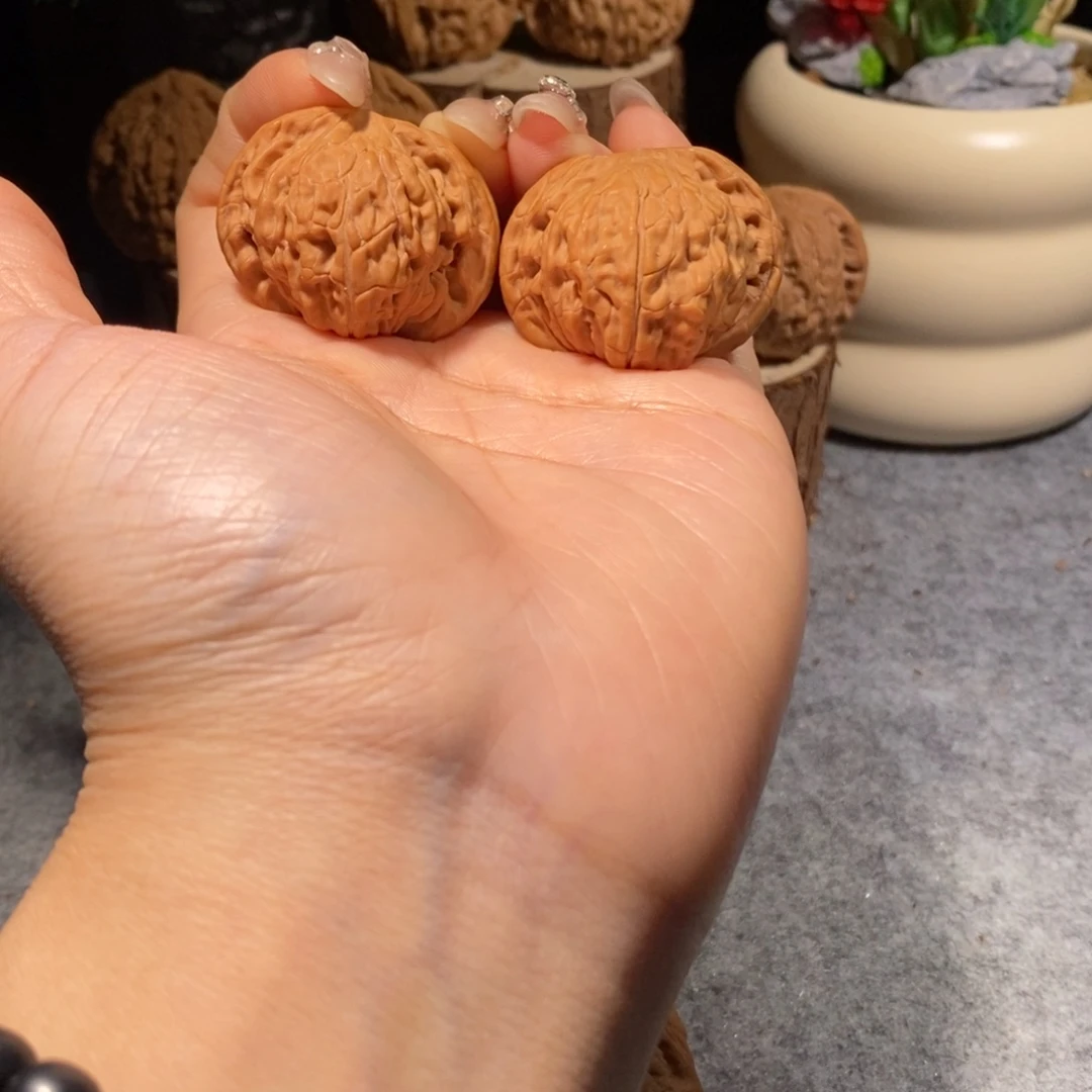 核桃把件全品白茬37磨盘