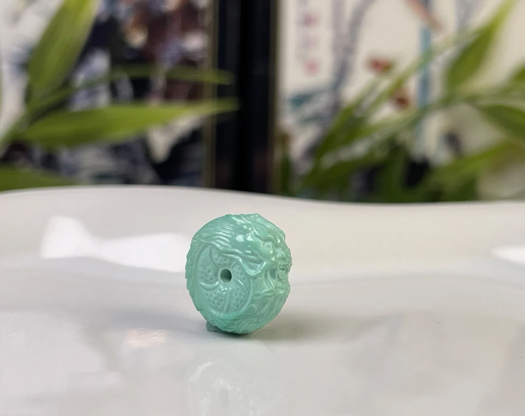 原矿绿松石龙扣手串隔珠配饰
