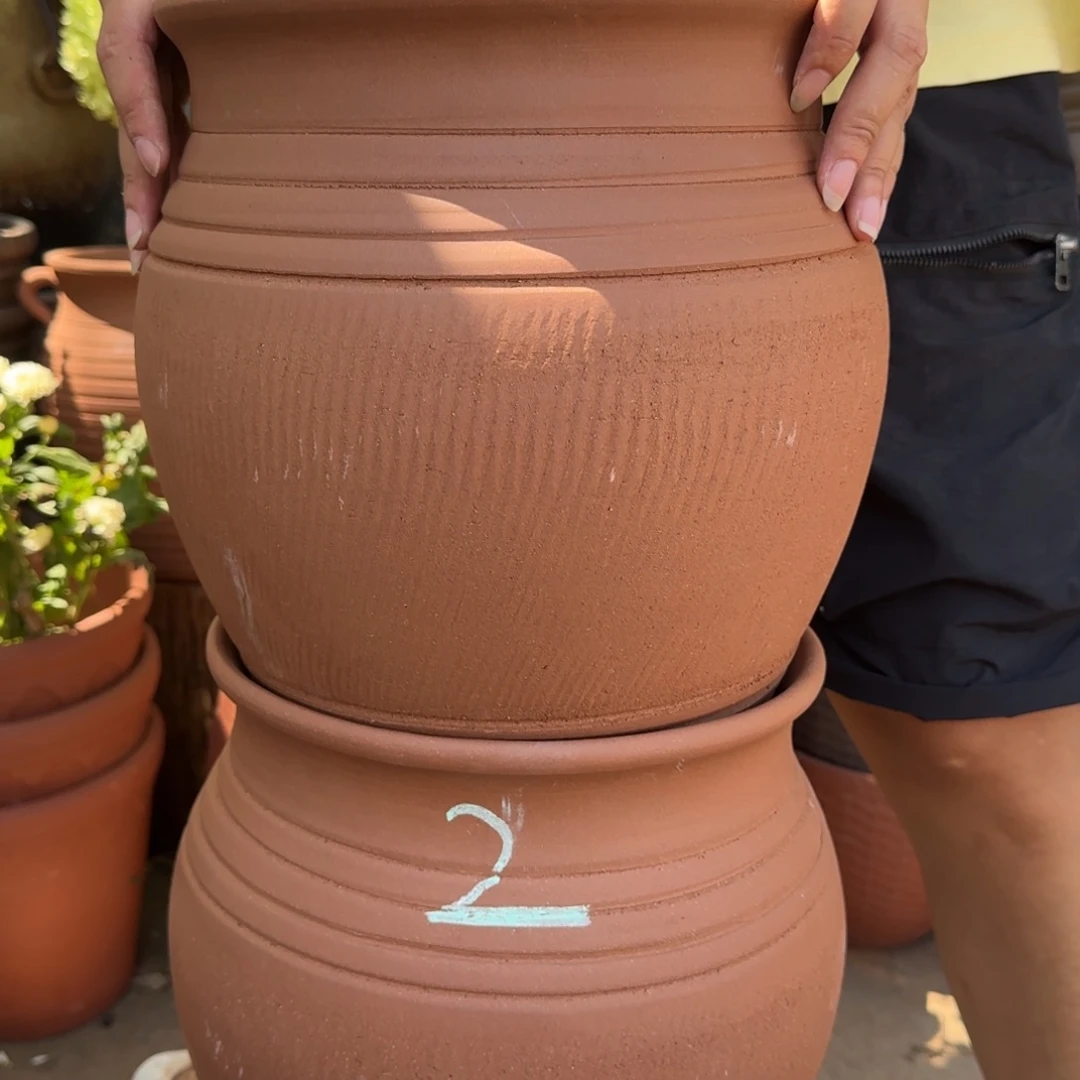 紫砂花盆口25高30粗糙正常