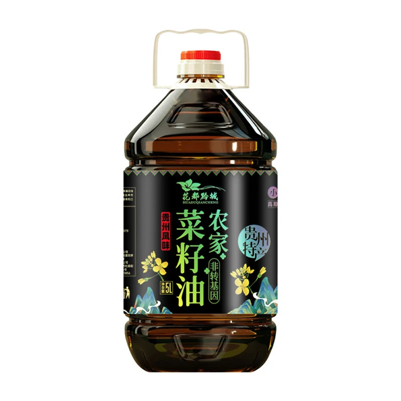 贵州高山贵州浓香菜籽油菜籽油辣椒面5L包邮