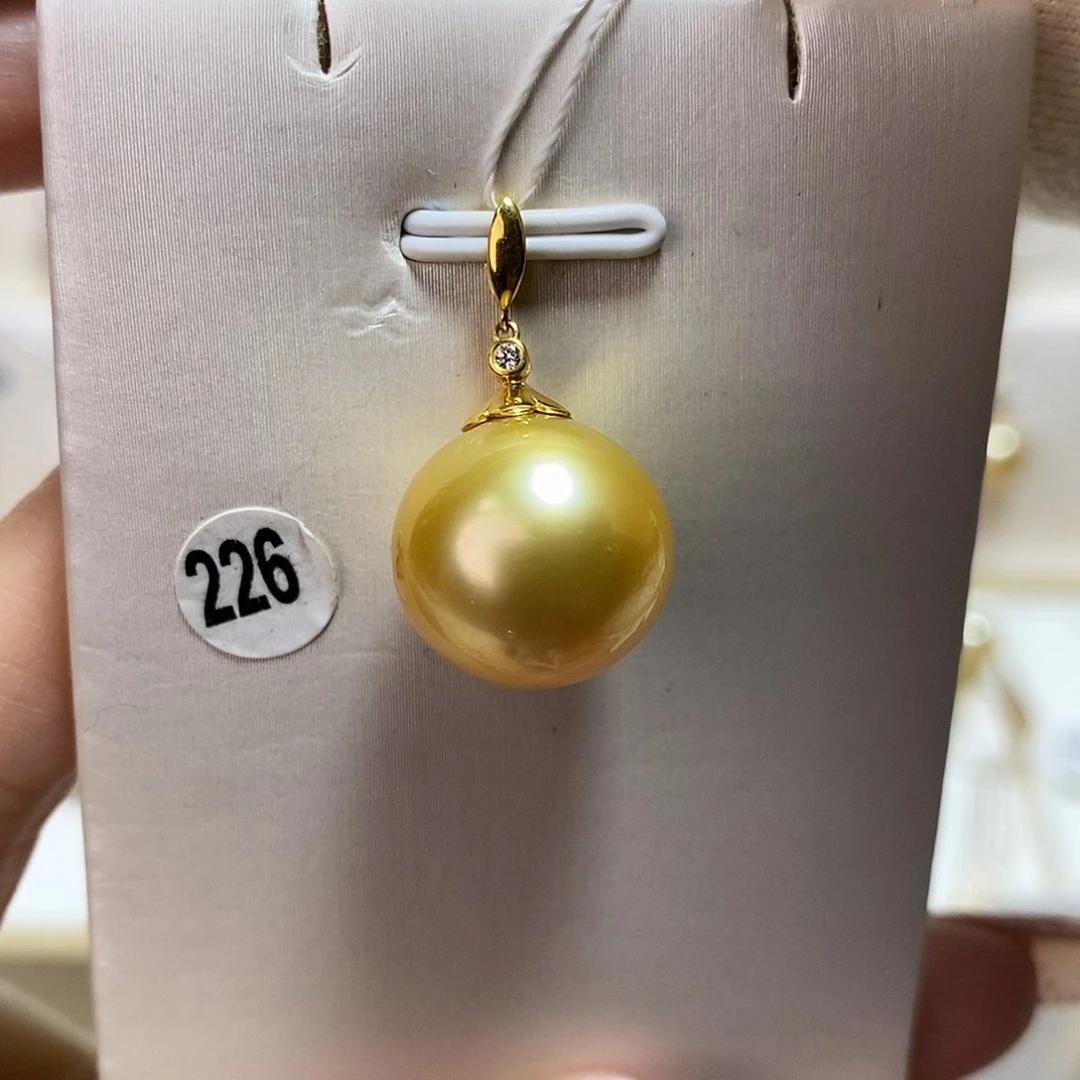 海水珍珠吊坠(不含链)18K金镶嵌寒*y