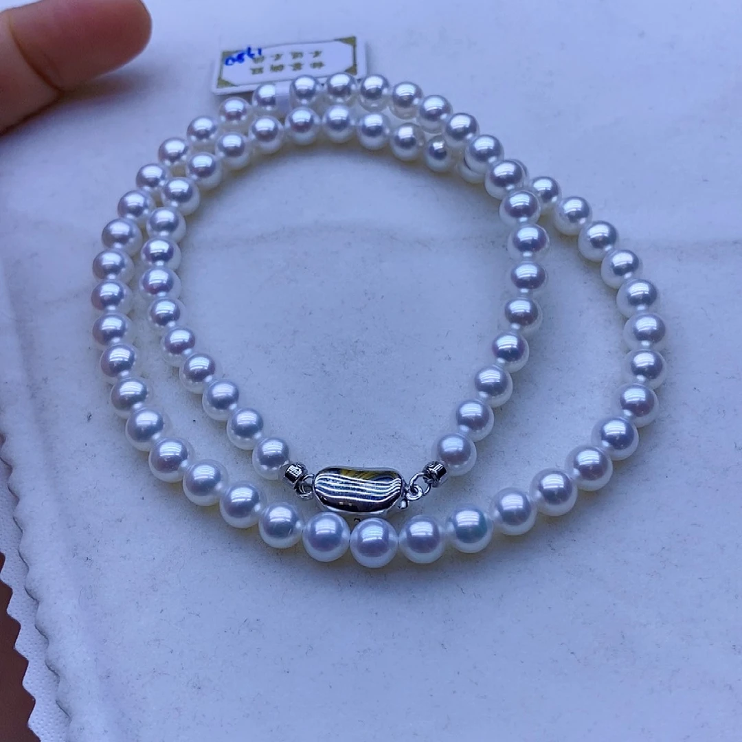 淡水珍珠银S925镶嵌颈饰L***-