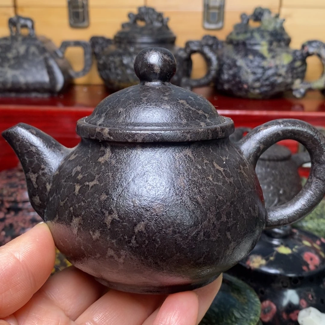 冰碛岩豹纹仿古壶230cc石线