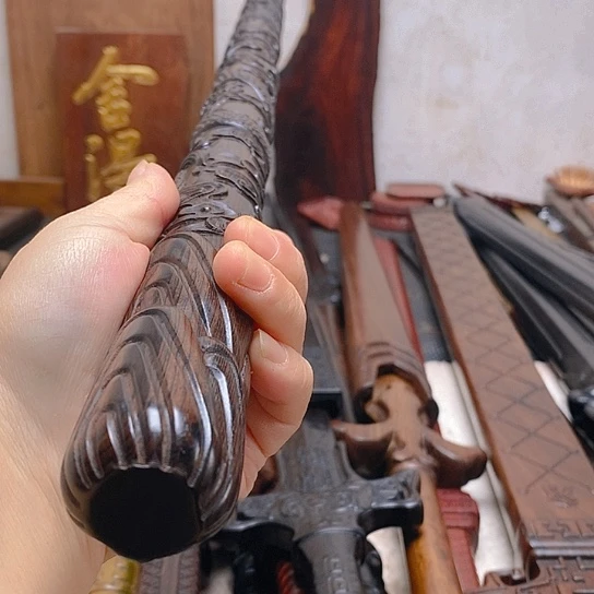 紫光檀木80长盘龙棍