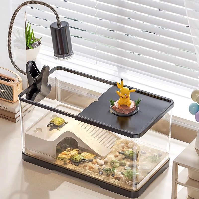 阔庭乌龟饲养缸鱼龟缸小型乌龟爬台专用箱鱼缸寄居蟹家用客厅晒台