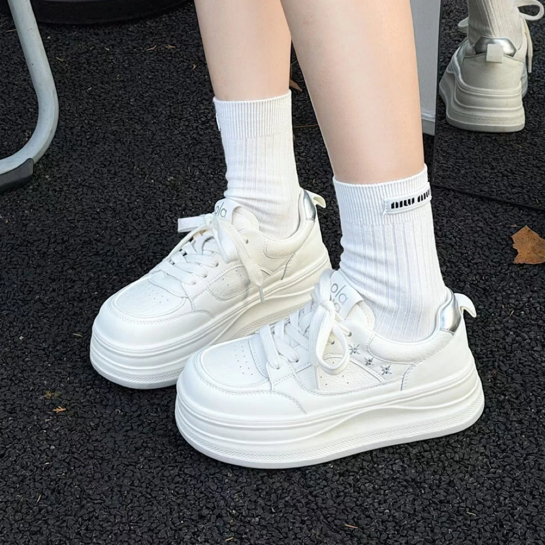 2026春款主播力推！软皮4cm超轻厚底百搭小白鞋T2980