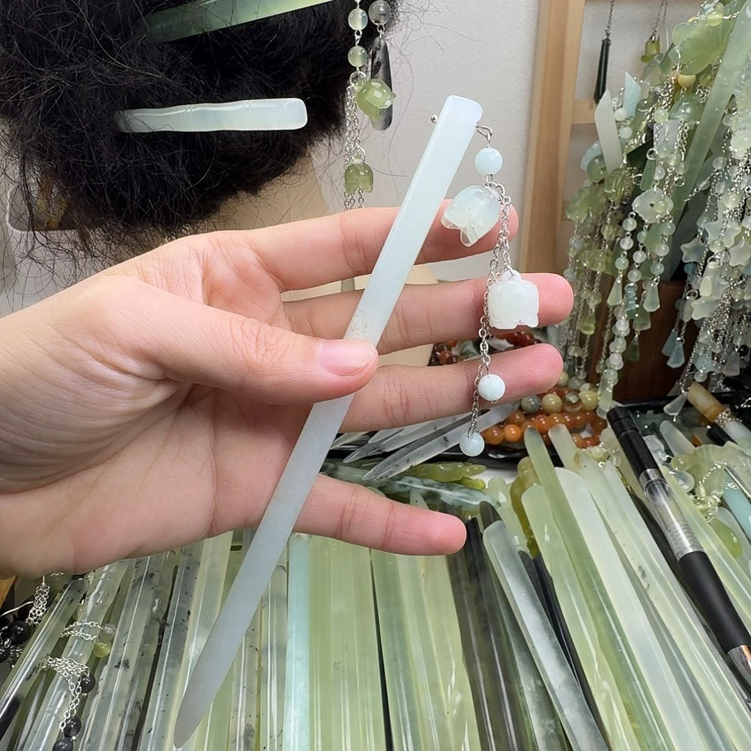 蛇纹石玉合金发饰