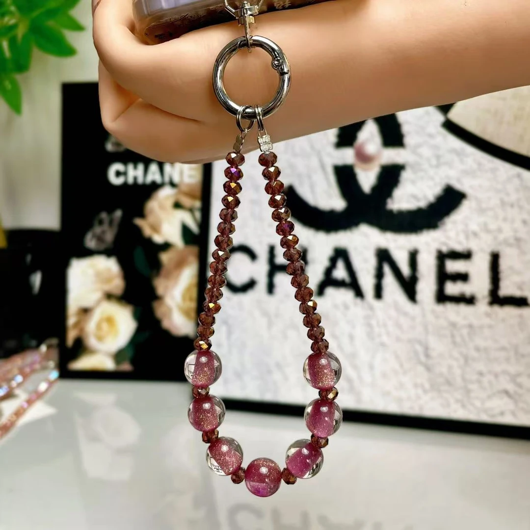 229干枯玫瑰珠子手机链