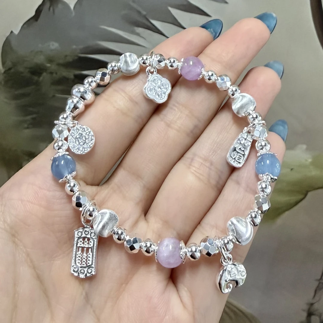 足银手链 足银999.9吉言算盘吉利手链