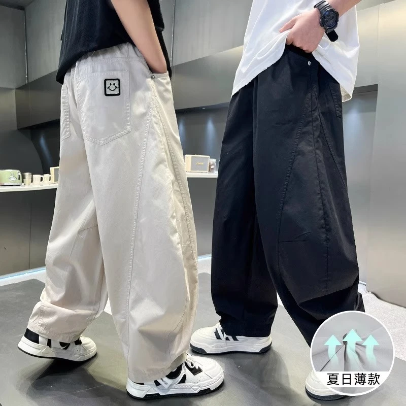 爆款男童夏季薄款裤宽松直筒裤男孩休闲裤子阔腿裤儿童百搭运动裤