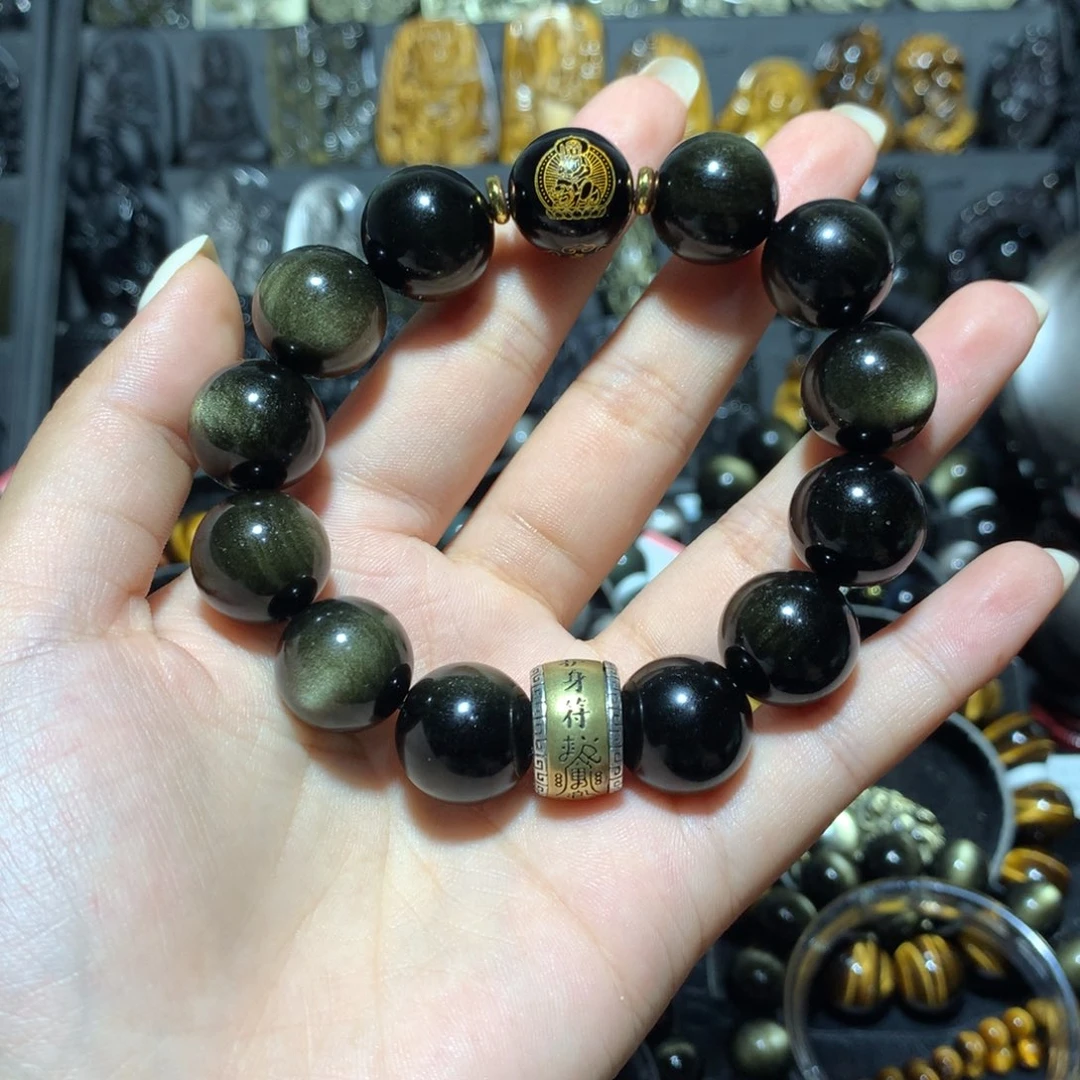 未镶嵌黑曜岩手链訫*