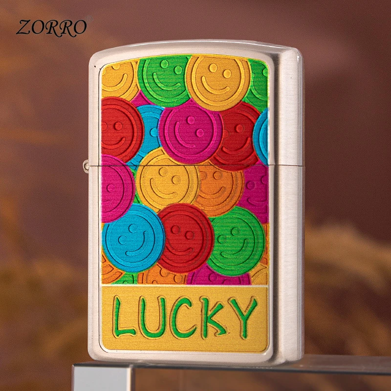 包银多彩笑脸二代正品纯铜防风煤油打火机高档男士