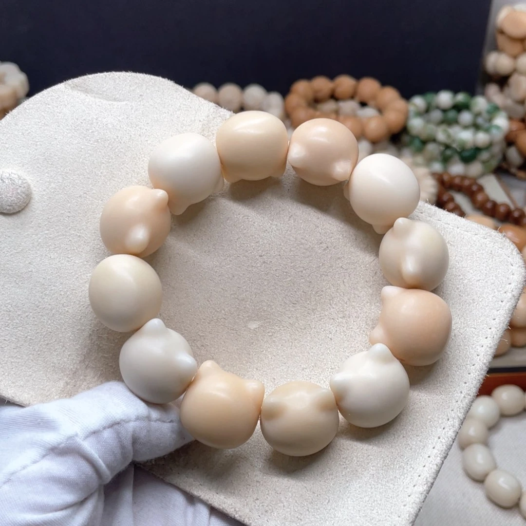 菩提根/象牙果吊坠22猫头单圈969