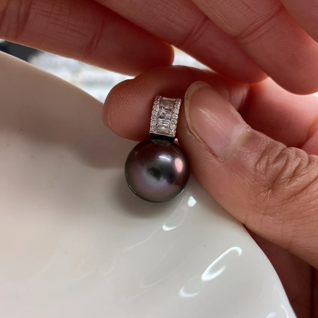 海水珍珠吊坠(不含链)银S925镶嵌