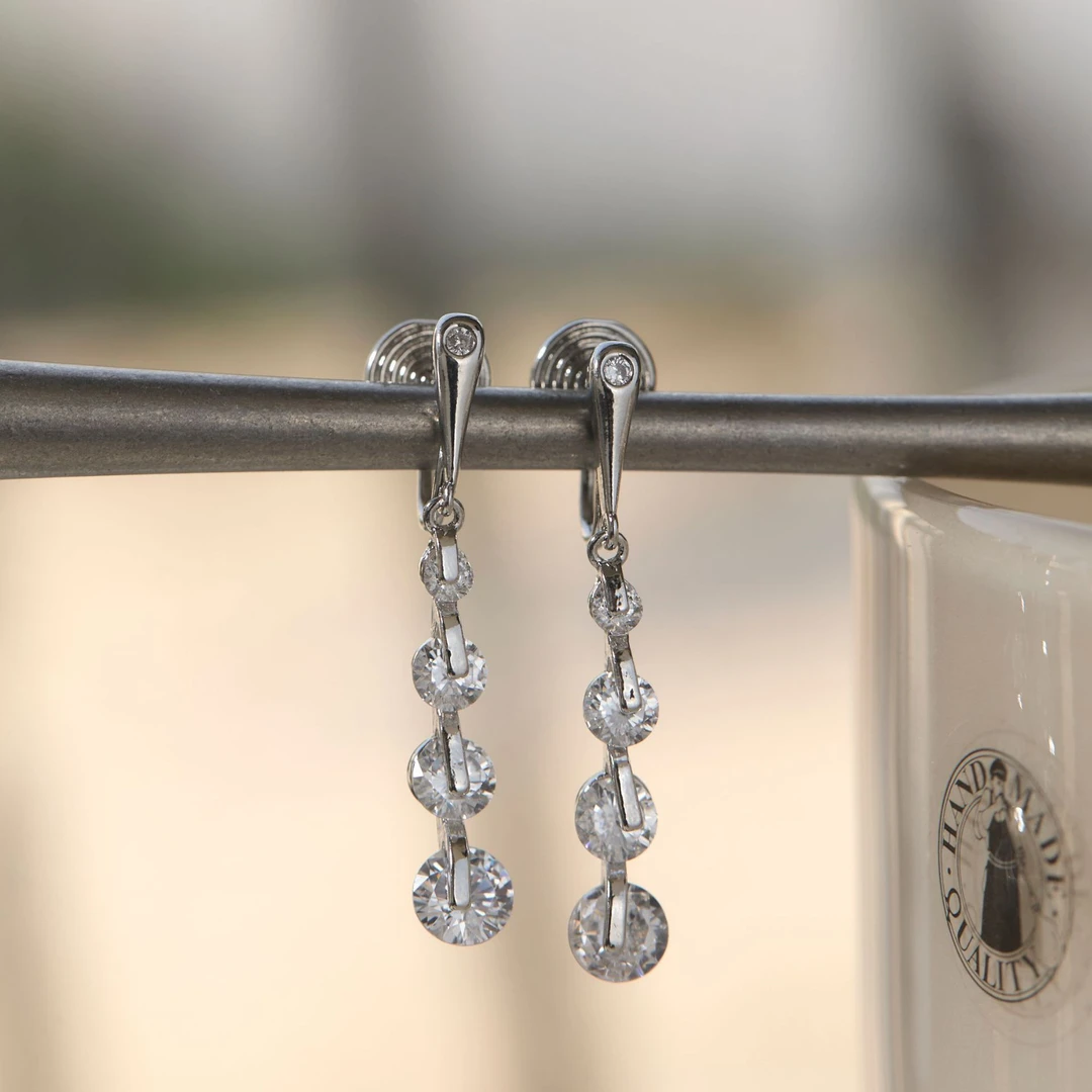 铜合金耳饰 高级清冷感长款耳环气质流苏无痛蚊香盘耳夹无耳洞女