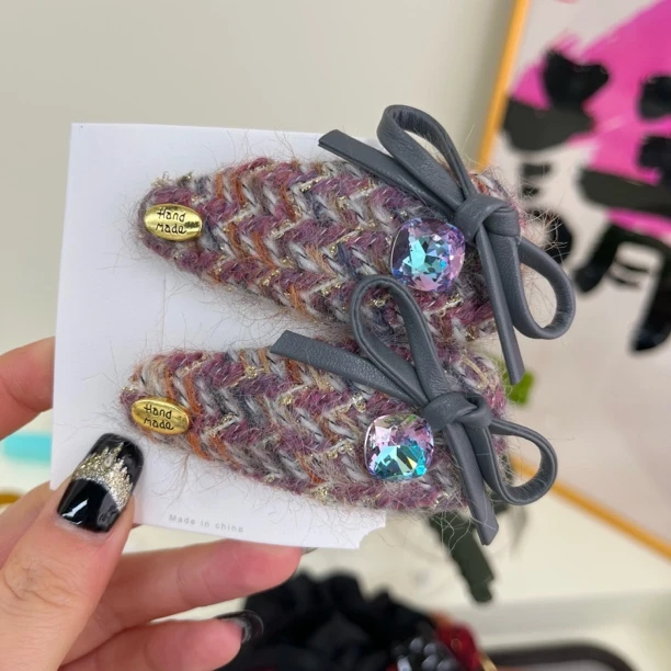 L639小香风掰掰夹简约设计感法式时尚手工彩色