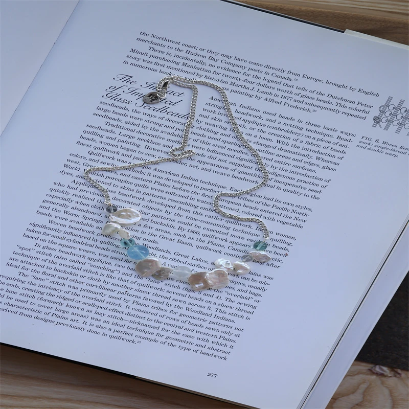 非金属仿珍珠项链 萨纳河的早晨系列1巴洛克项链【哎呦家18085】