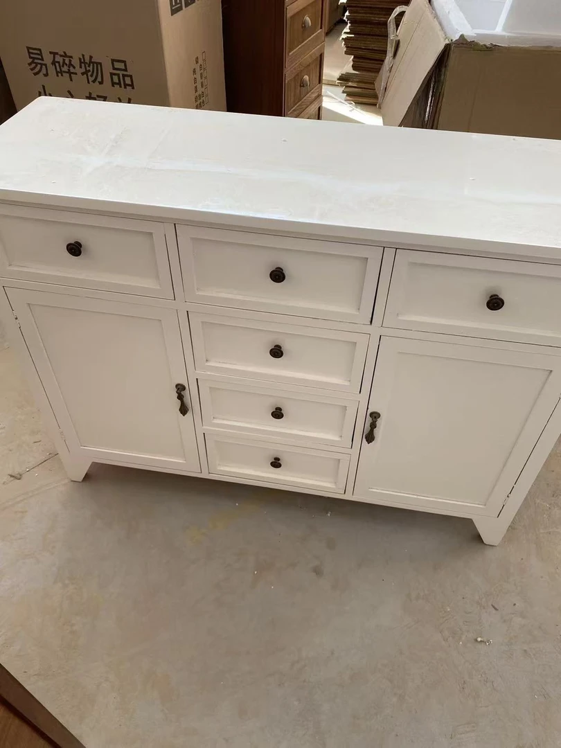 101cm新中式餐边柜简约美式玄关抽屉柜