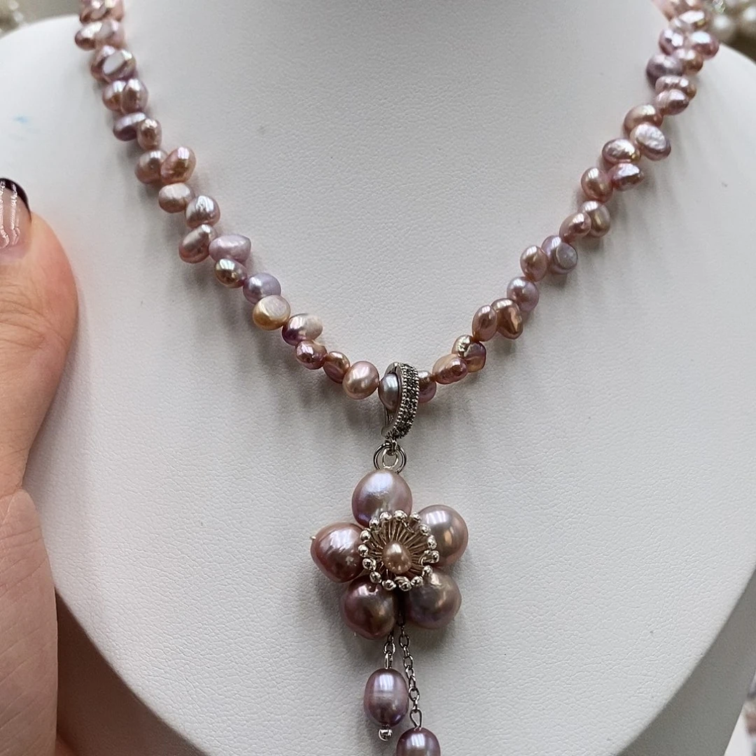 淡水珍珠耳饰银S925镶嵌