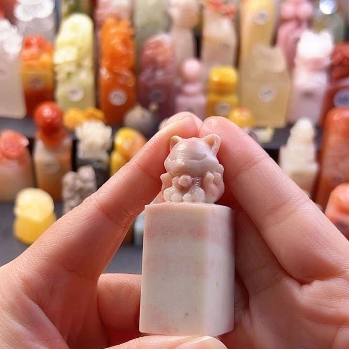 辽宁石印石手工定制2.1厘米，九尾狐