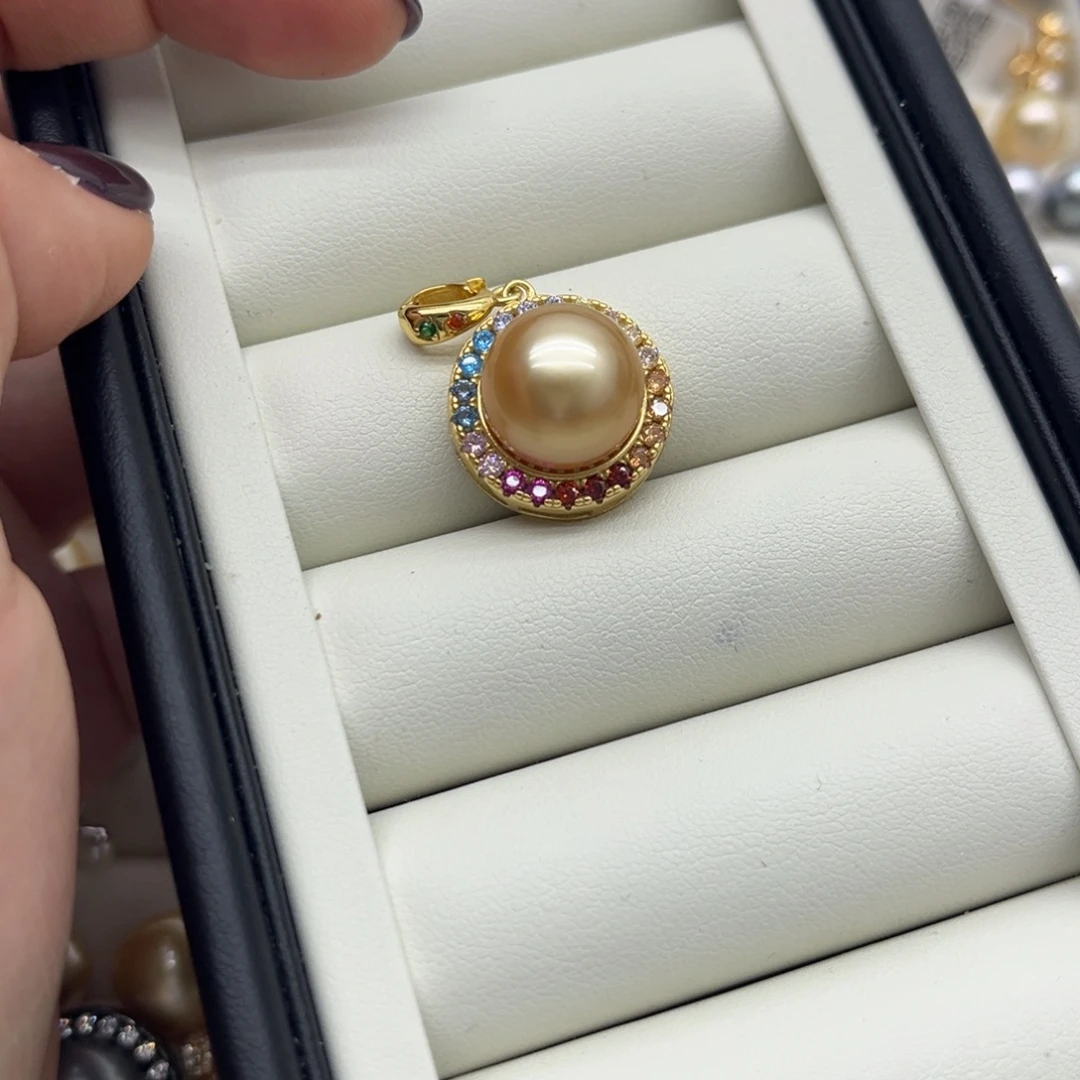 海水珍珠银S925镶嵌吊坠(不含链)