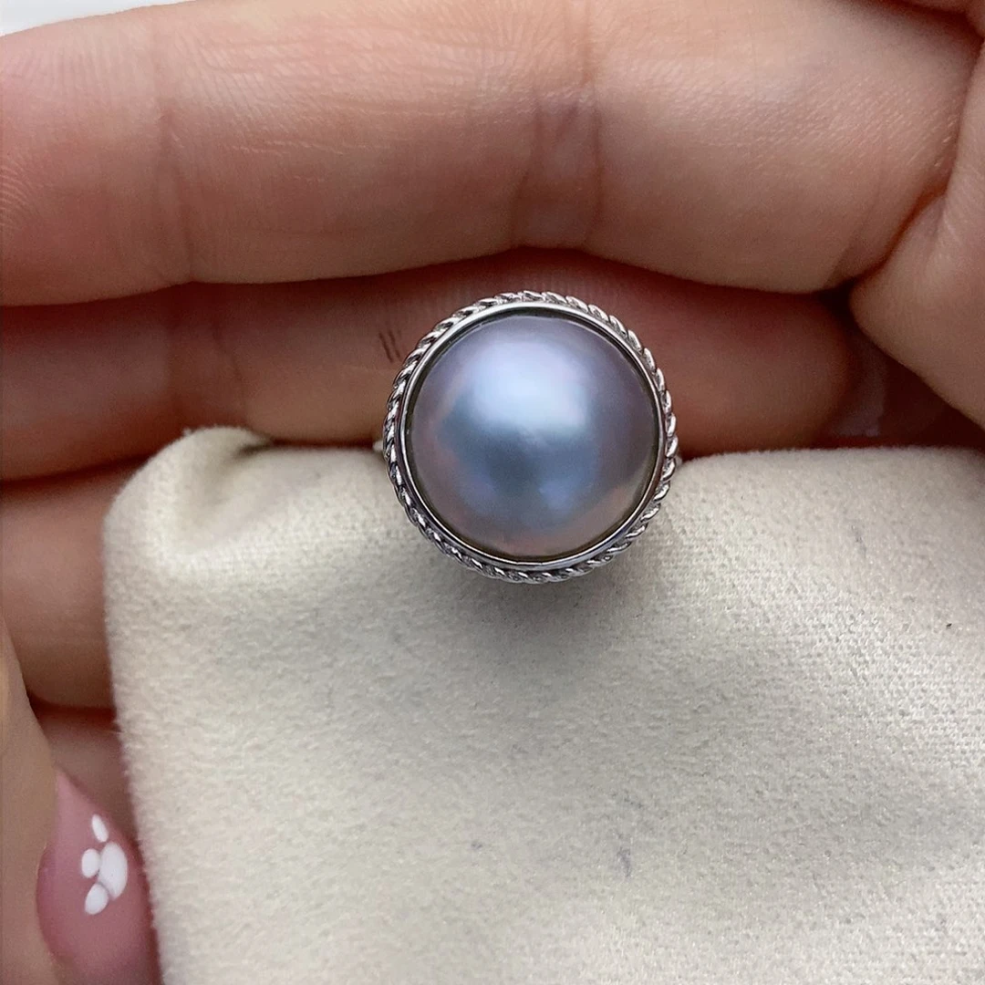 【闪购商品】拼合珍珠（马贝珠）戒指银S925镶嵌